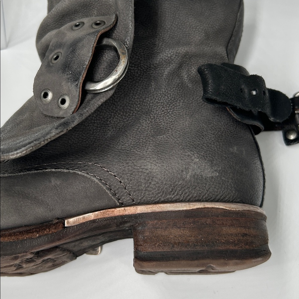 A.S.98 Leather Ankle Boots Gray Buckle Zip Made in Bosnia Size 36 - Picture 14 of 16